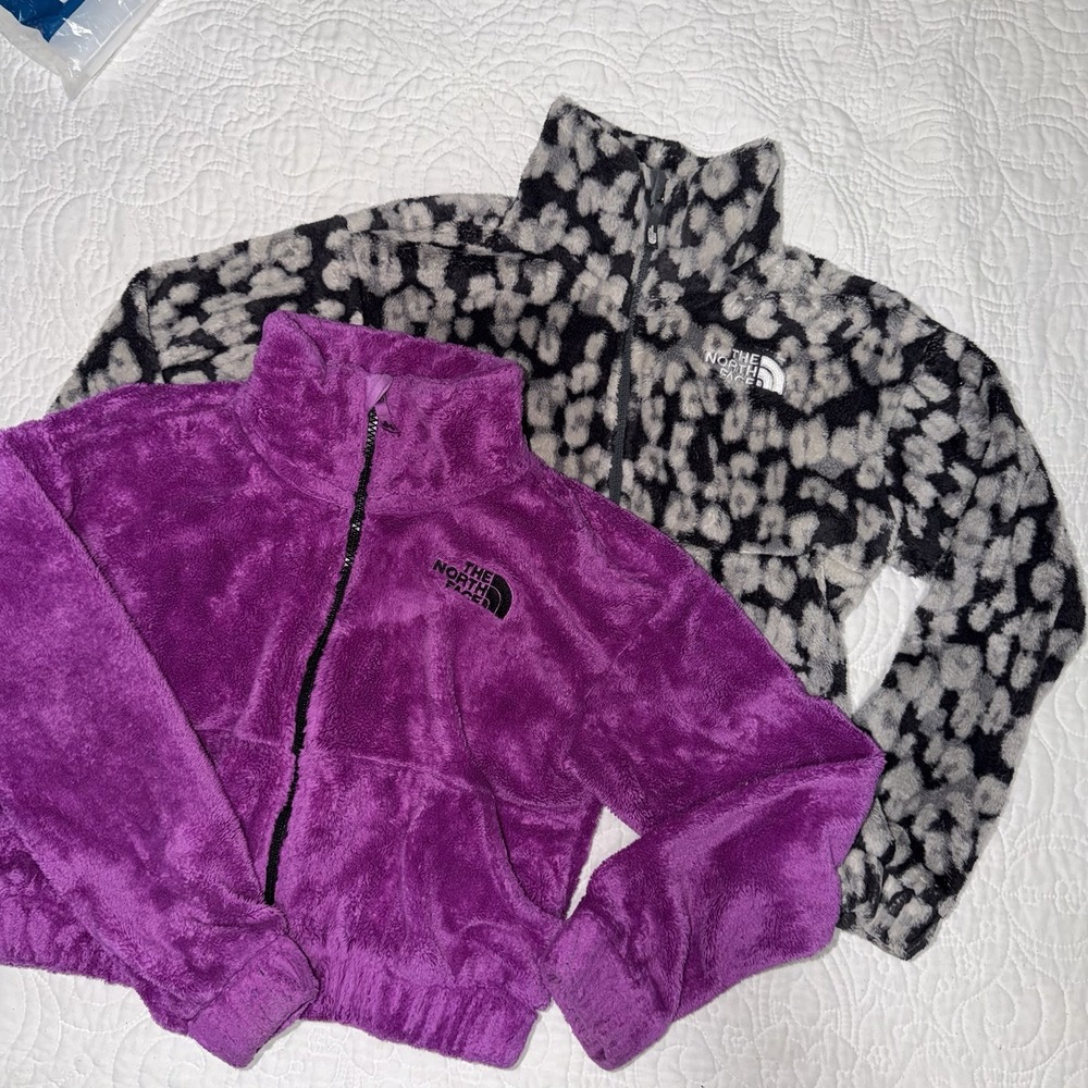 The North Face Girls Fleece Set (Purple) & (Black & Grey Pattern) Size 7 (Small)